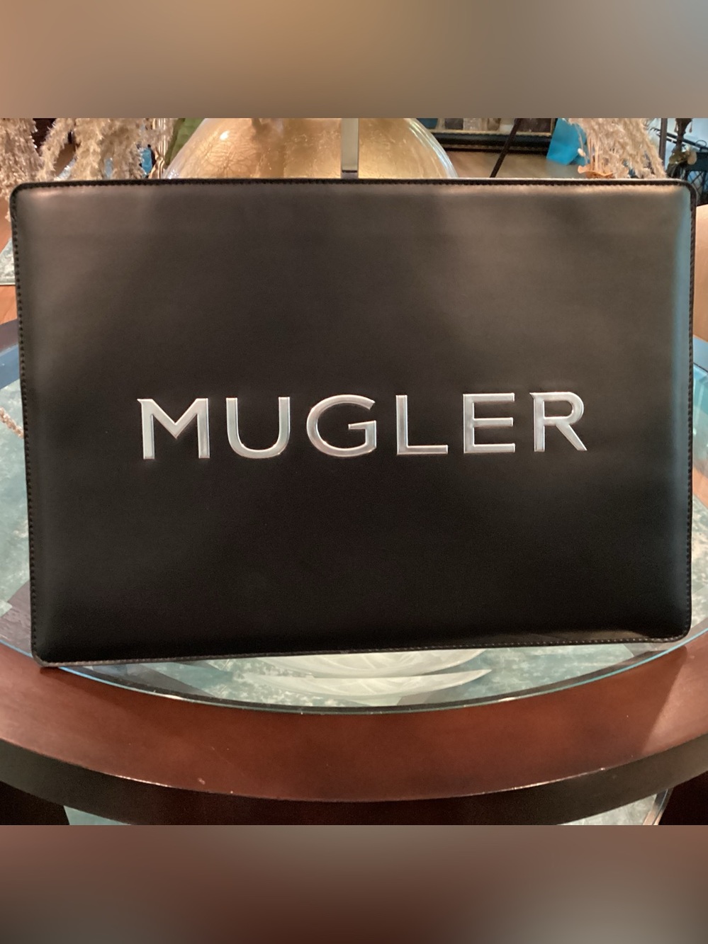Mugler Black Bag with Silver Logo -Lap Top Bag